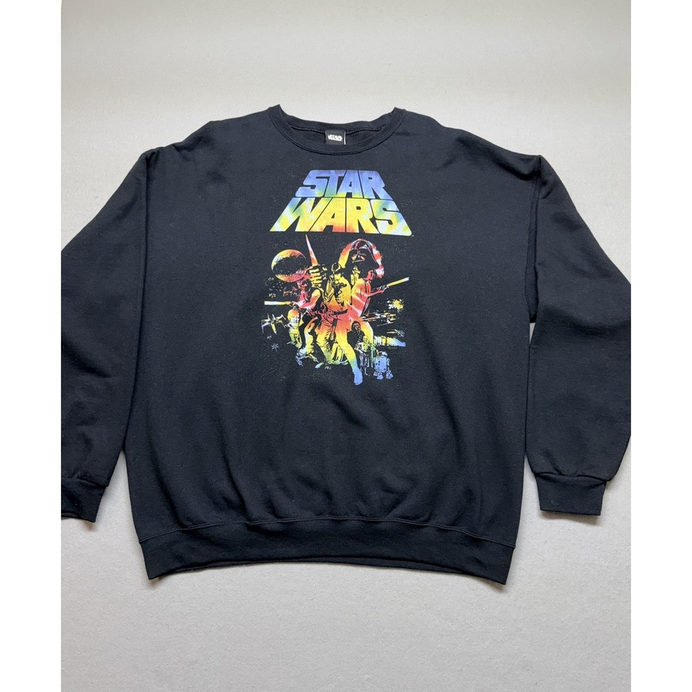 Star Wars Mens The Empire Strikes Back Black Crew Neck Pullover Size 2XL